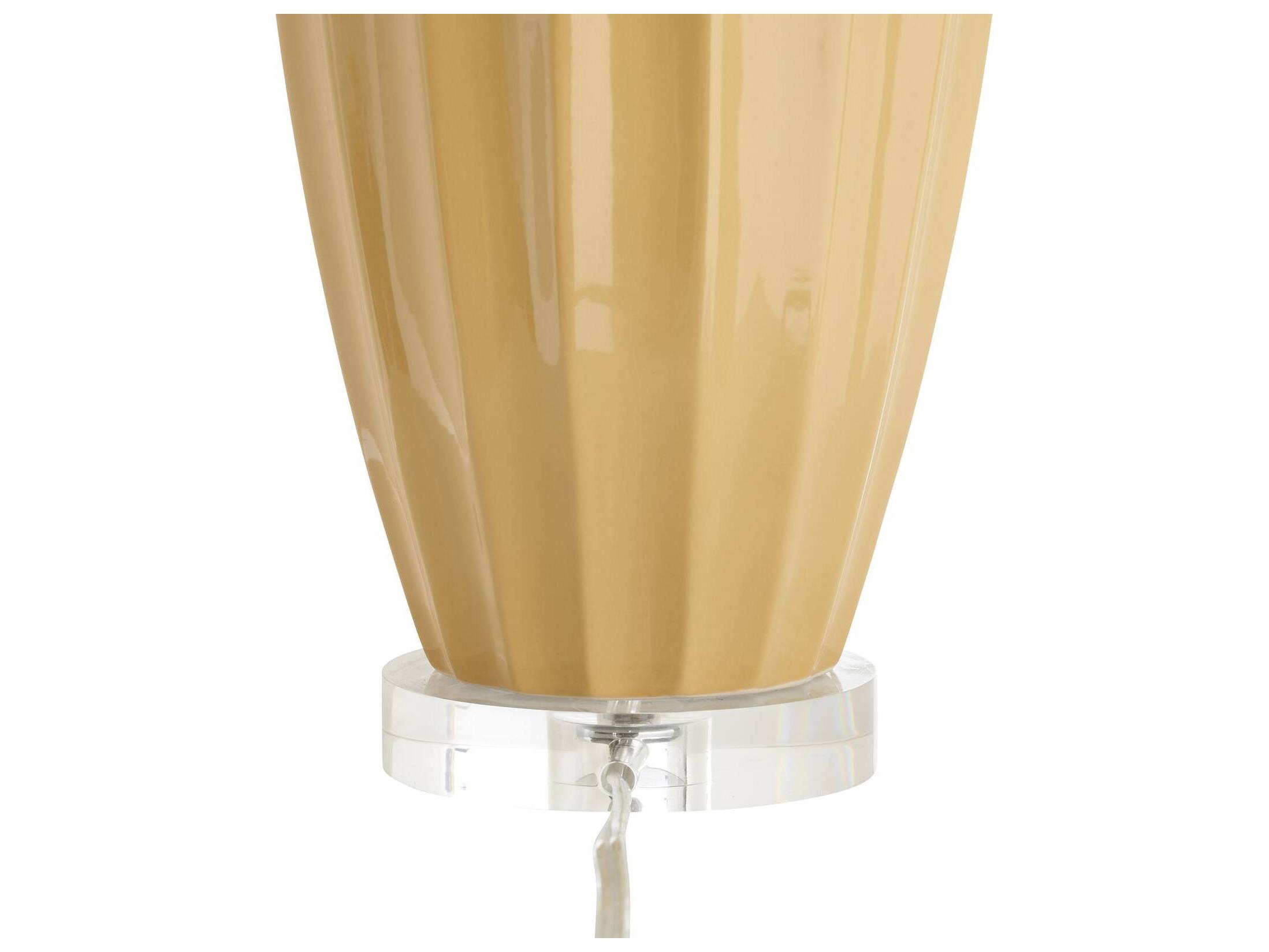 Chelsea House Bill Cain Yellow Linen Clear Table Lamp