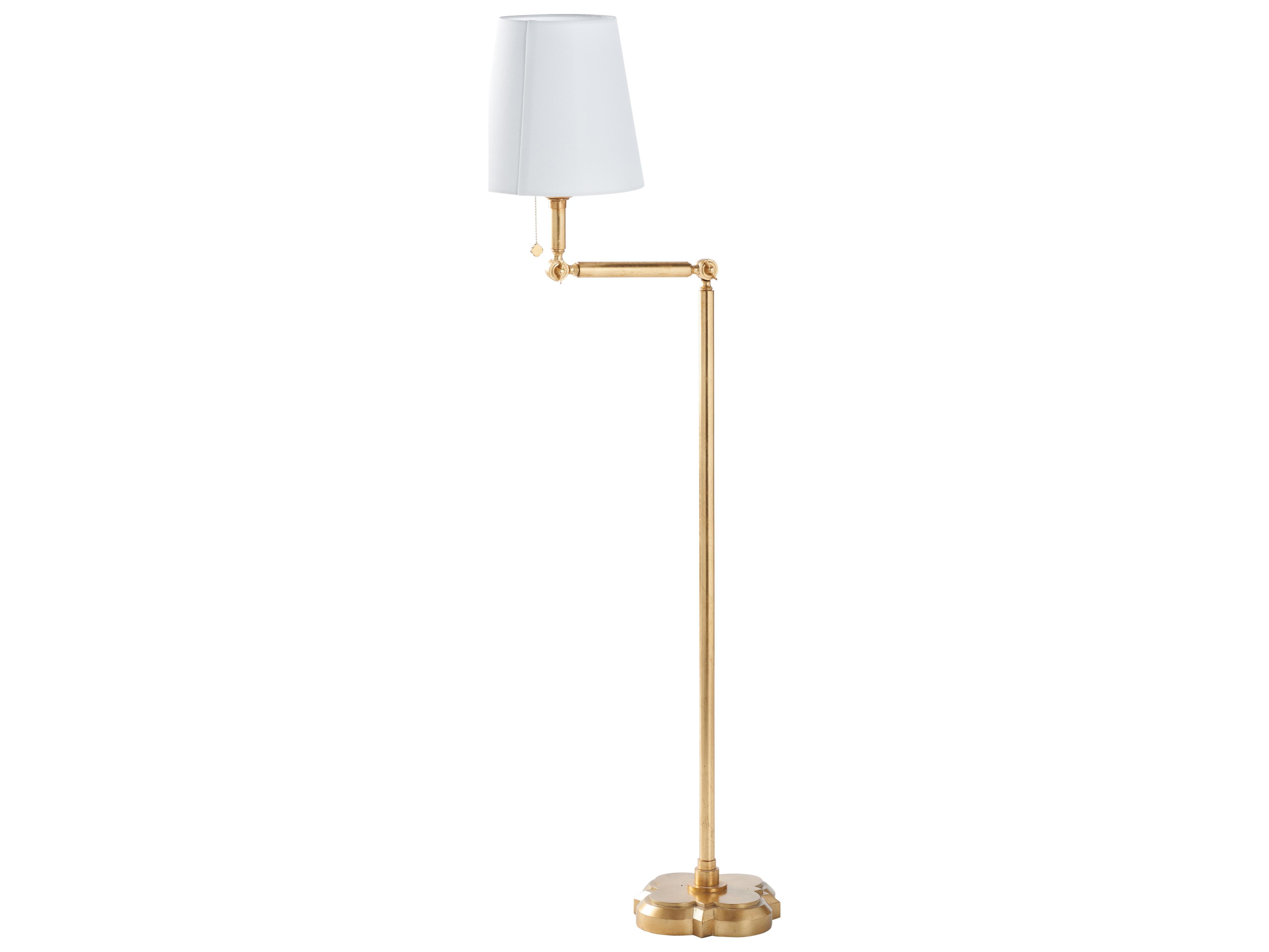 Chelsea House Lisa Kahn Gold Linen Brass Floor Lamp