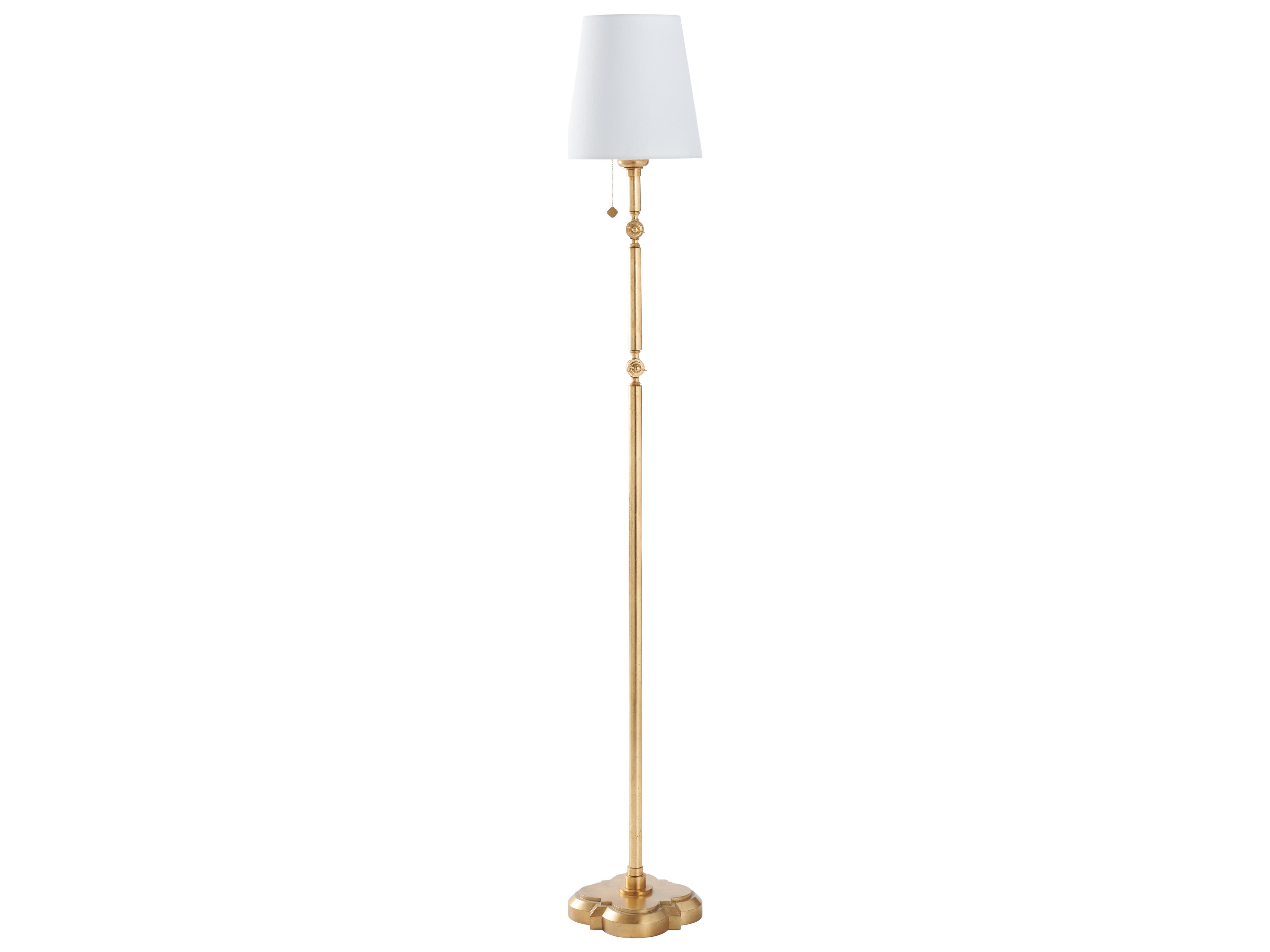 Chelsea House Lisa Kahn Gold Linen Brass Floor Lamp