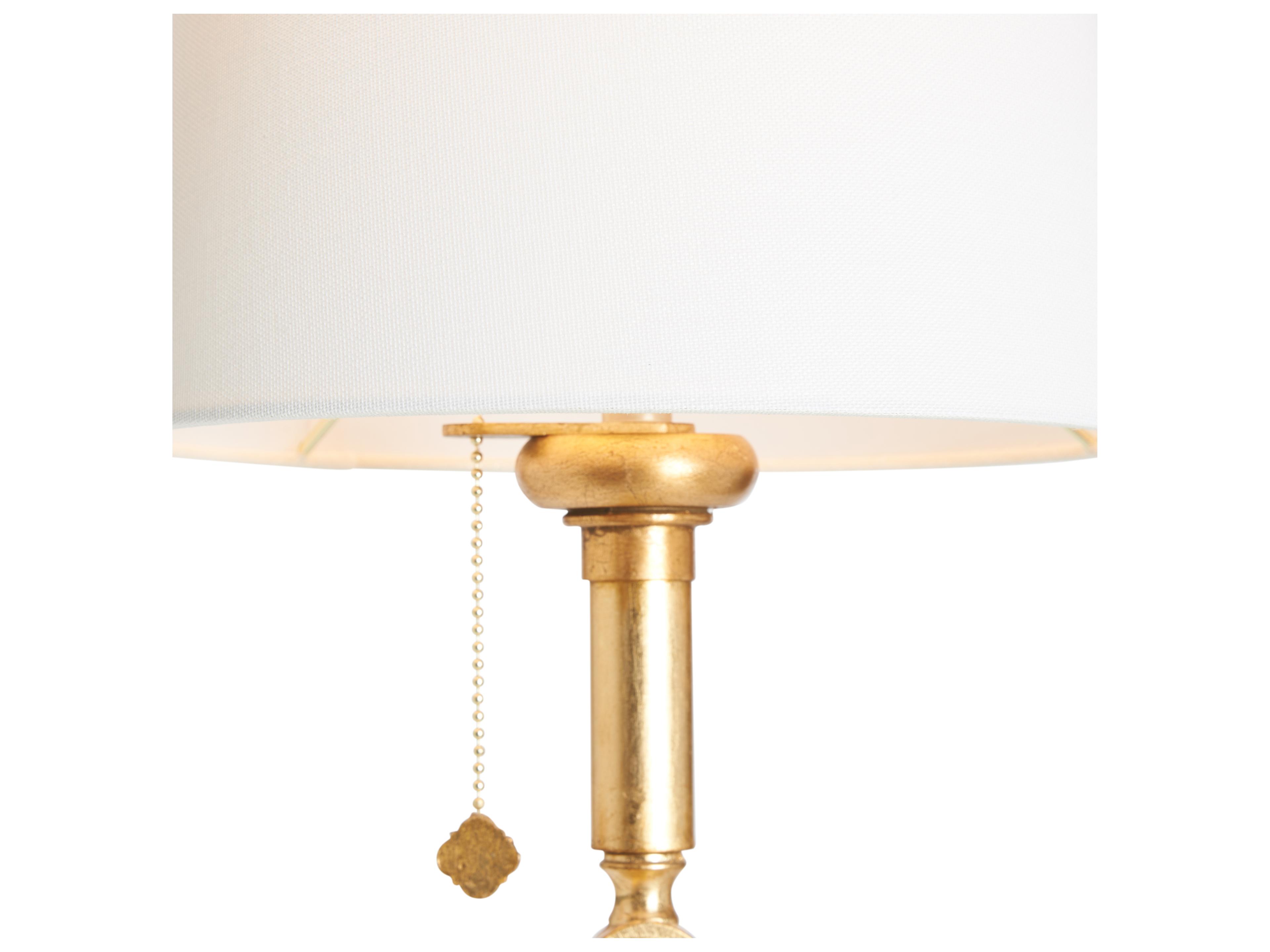 Chelsea House Lisa Kahn Gold Linen Brass Floor Lamp