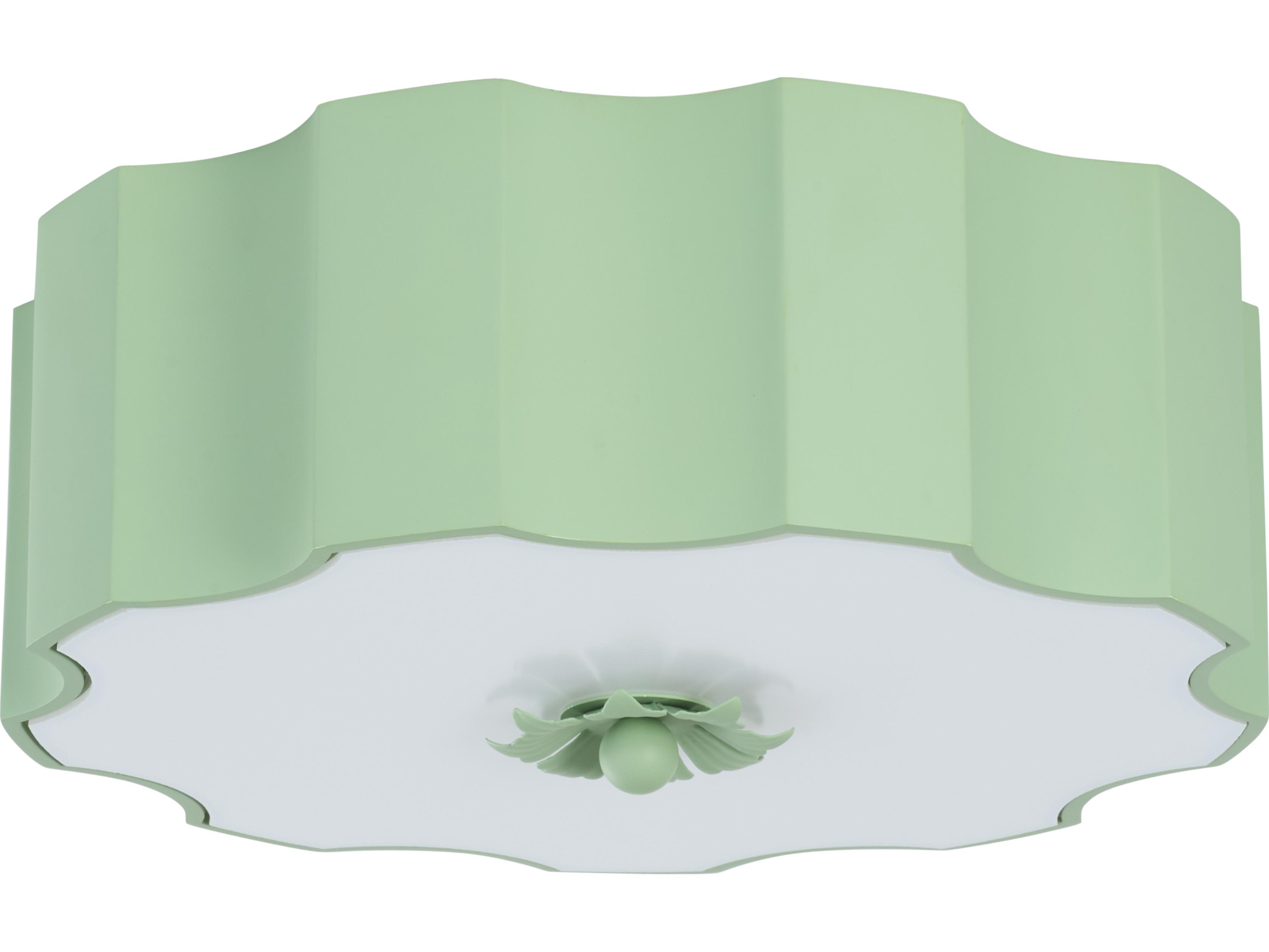 Chelsea House Amanda Lindroth 3-Light Green Geometric Flush Mount