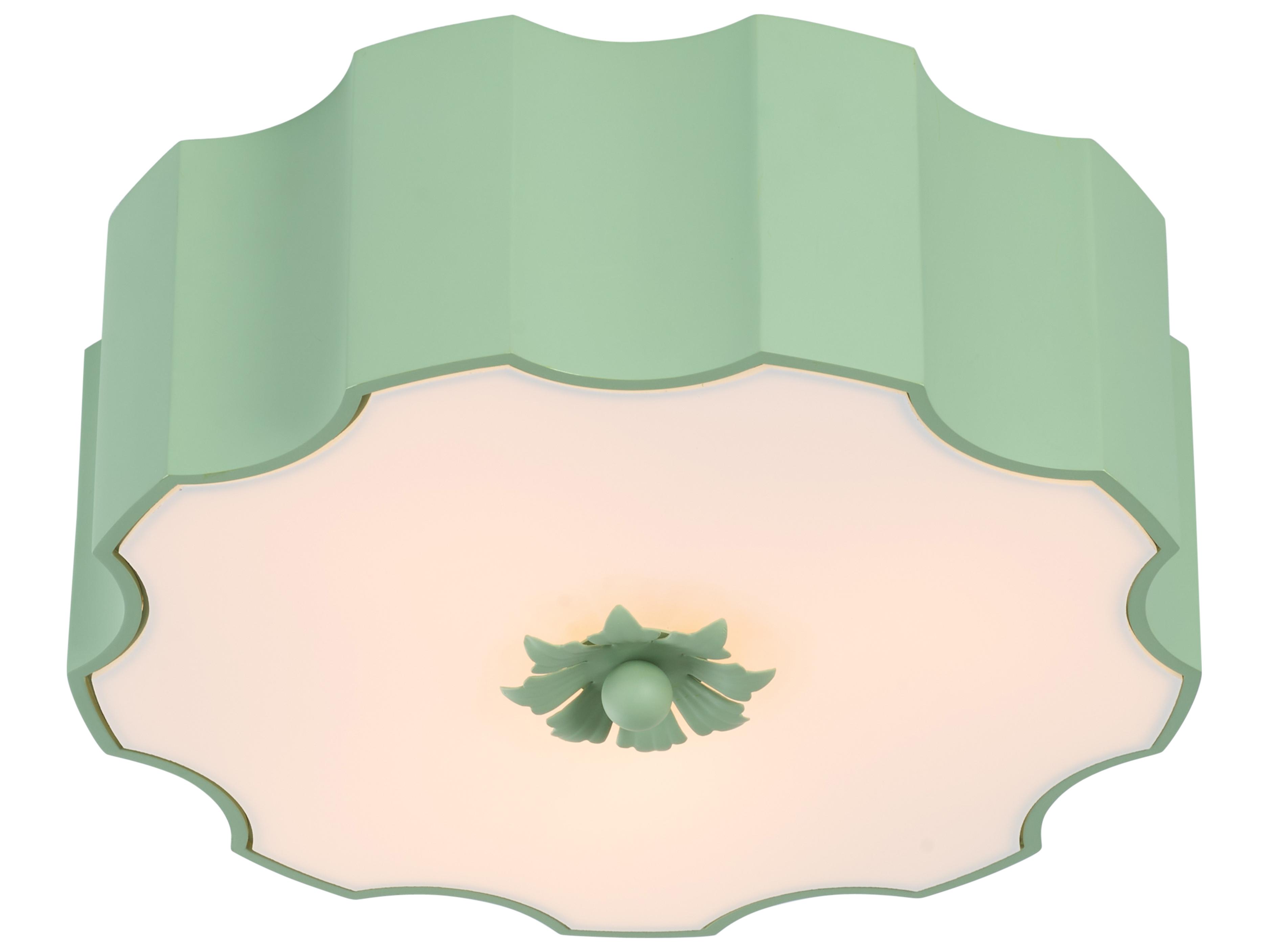 Chelsea House Amanda Lindroth 3-Light Green Geometric Flush Mount
