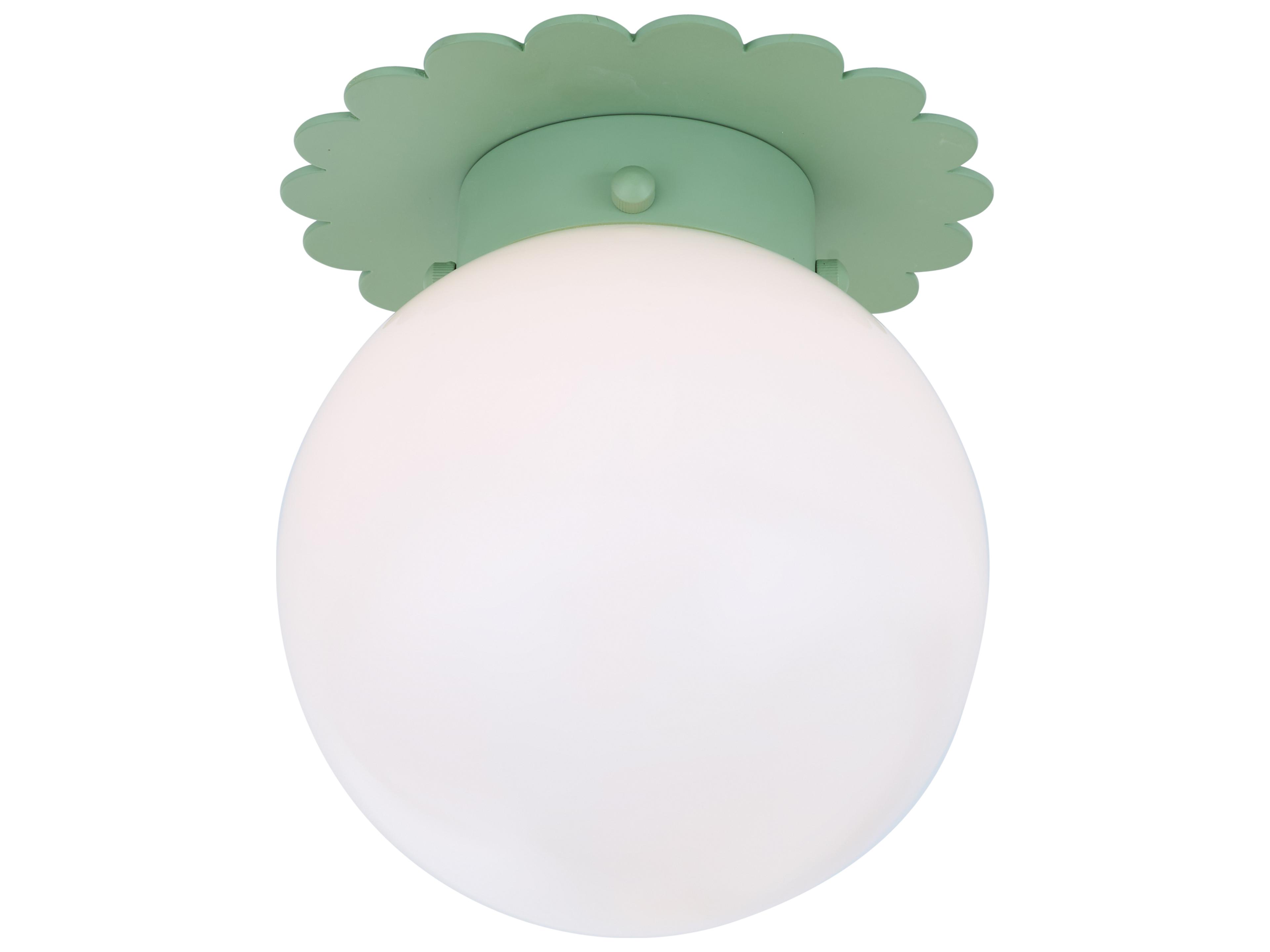 Chelsea House Amanda Lindroth 1-Light Green Globe Flush Mount