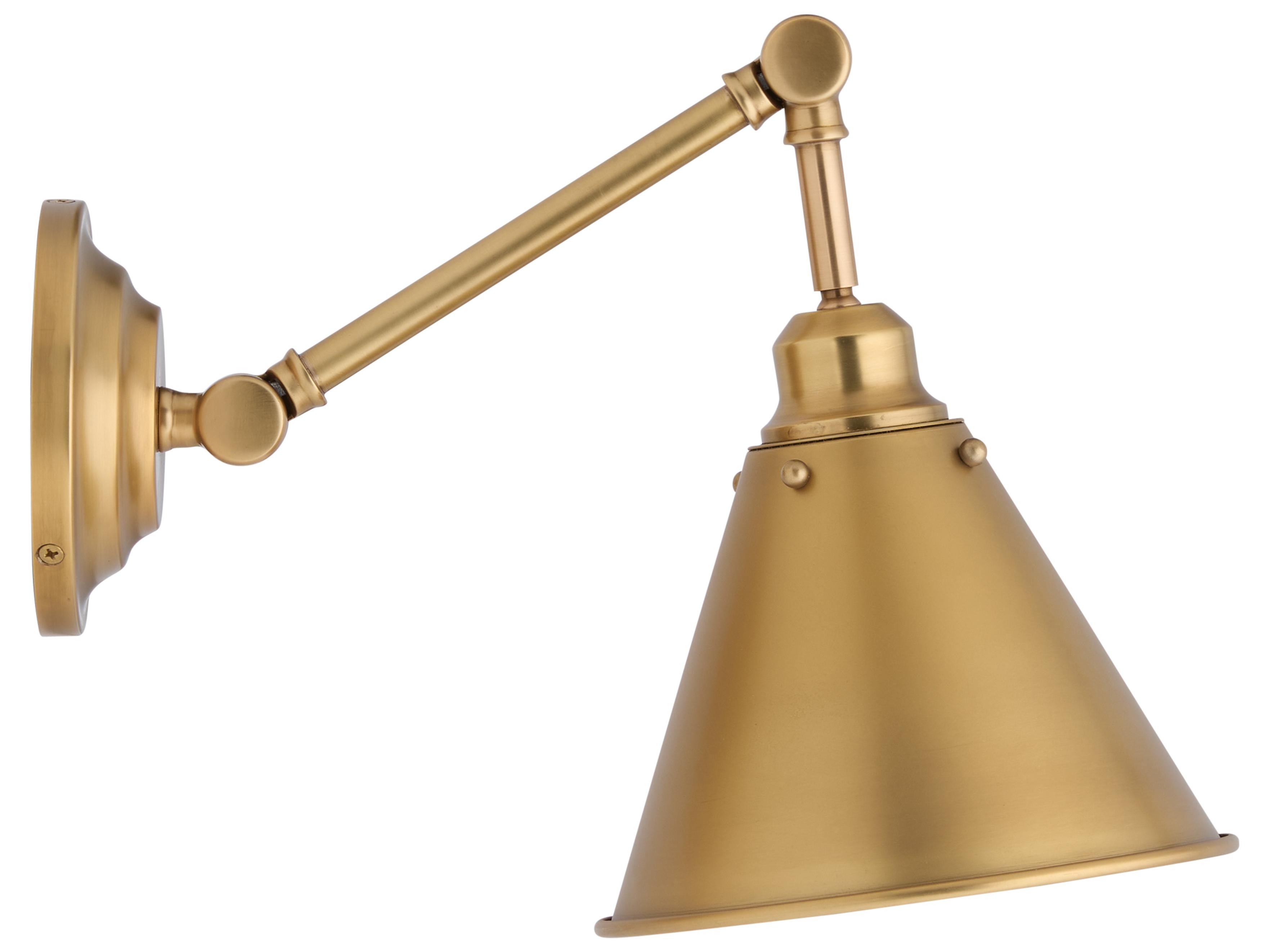 Chelsea House Amanda Lindroth 1-Light Gold Brass Swing Wall Sconce