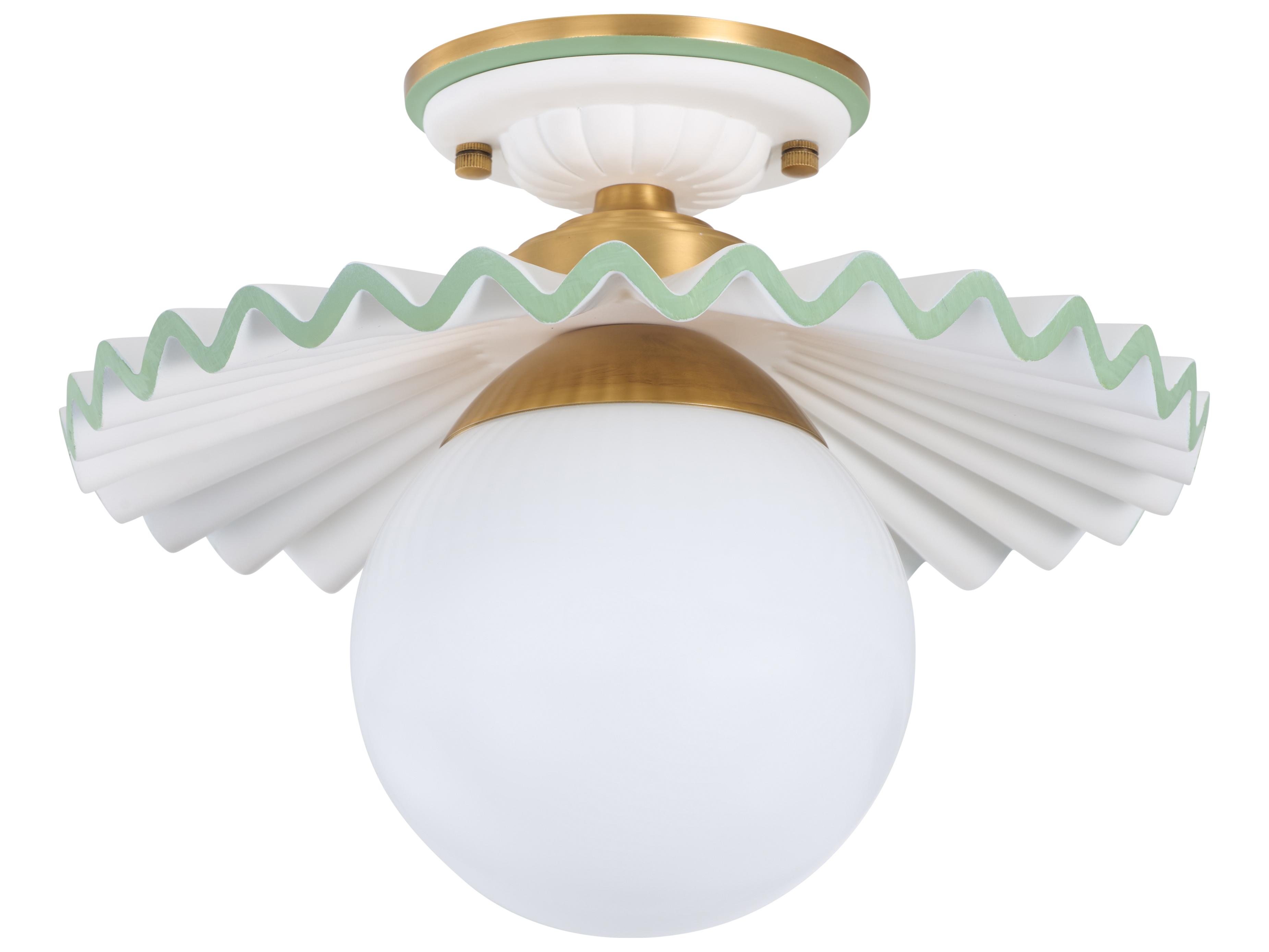 Chelsea House Amanda Lindroth 1-Light White Cream Globe Semi Flush Mount