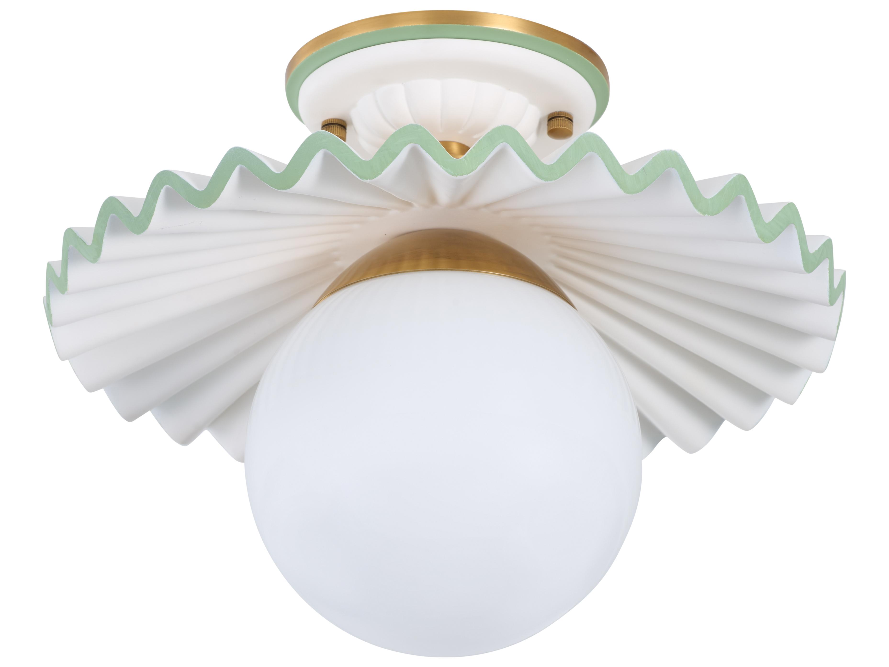 Chelsea House Amanda Lindroth 1-Light White Cream Globe Semi Flush Mount