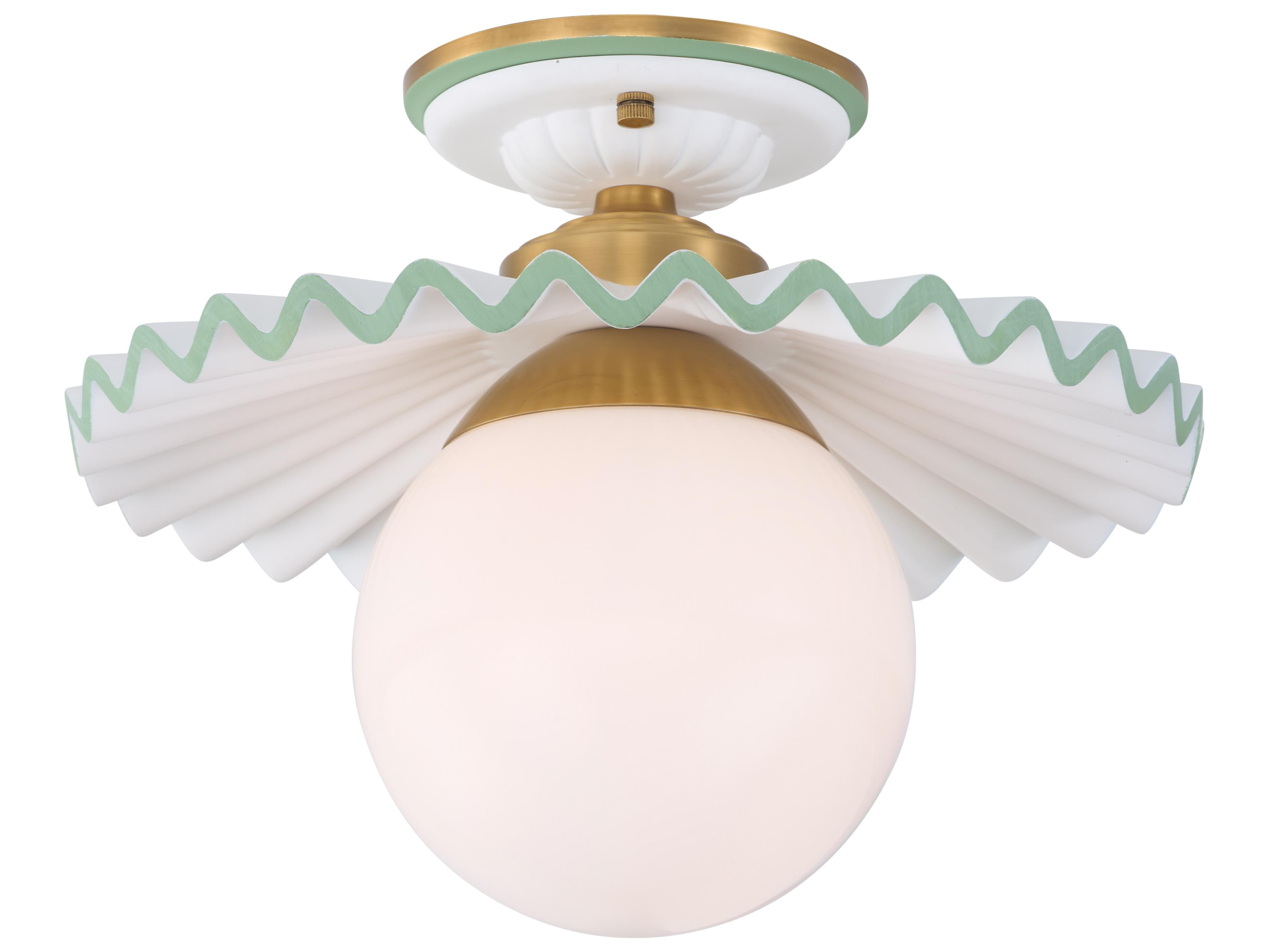 Chelsea House Amanda Lindroth 1-Light White Cream Globe Semi Flush Mount