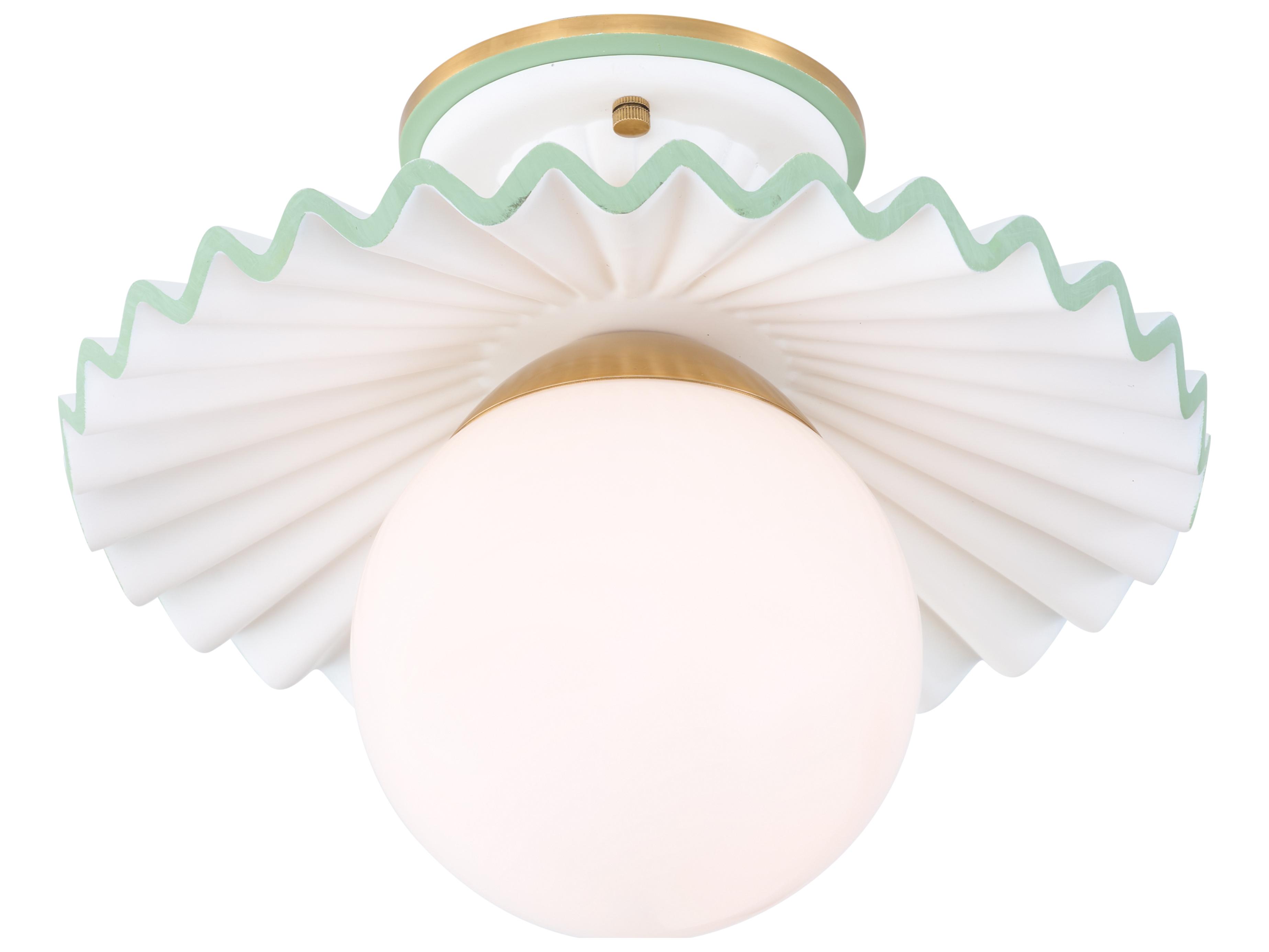Chelsea House Amanda Lindroth 1-Light White Cream Globe Semi Flush Mount