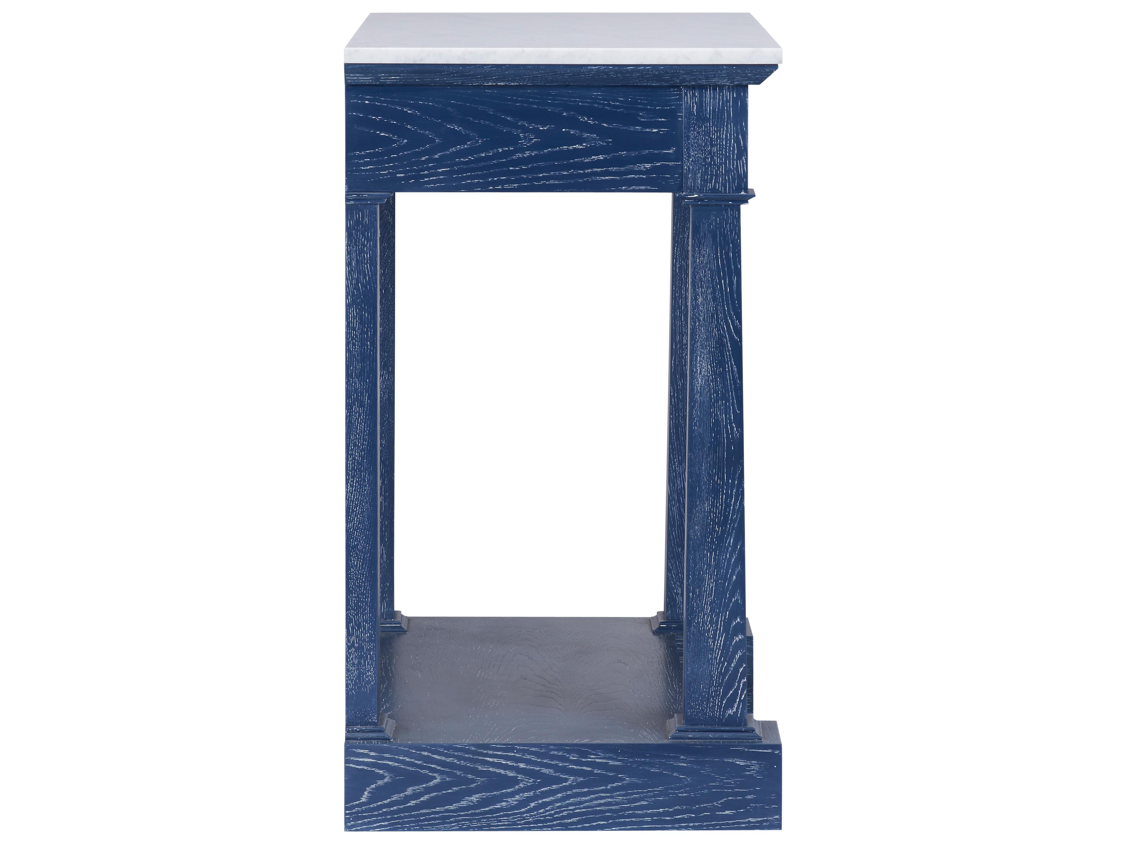 Chelsea House Jamie Merida Rectangular Marble Blue Console Table