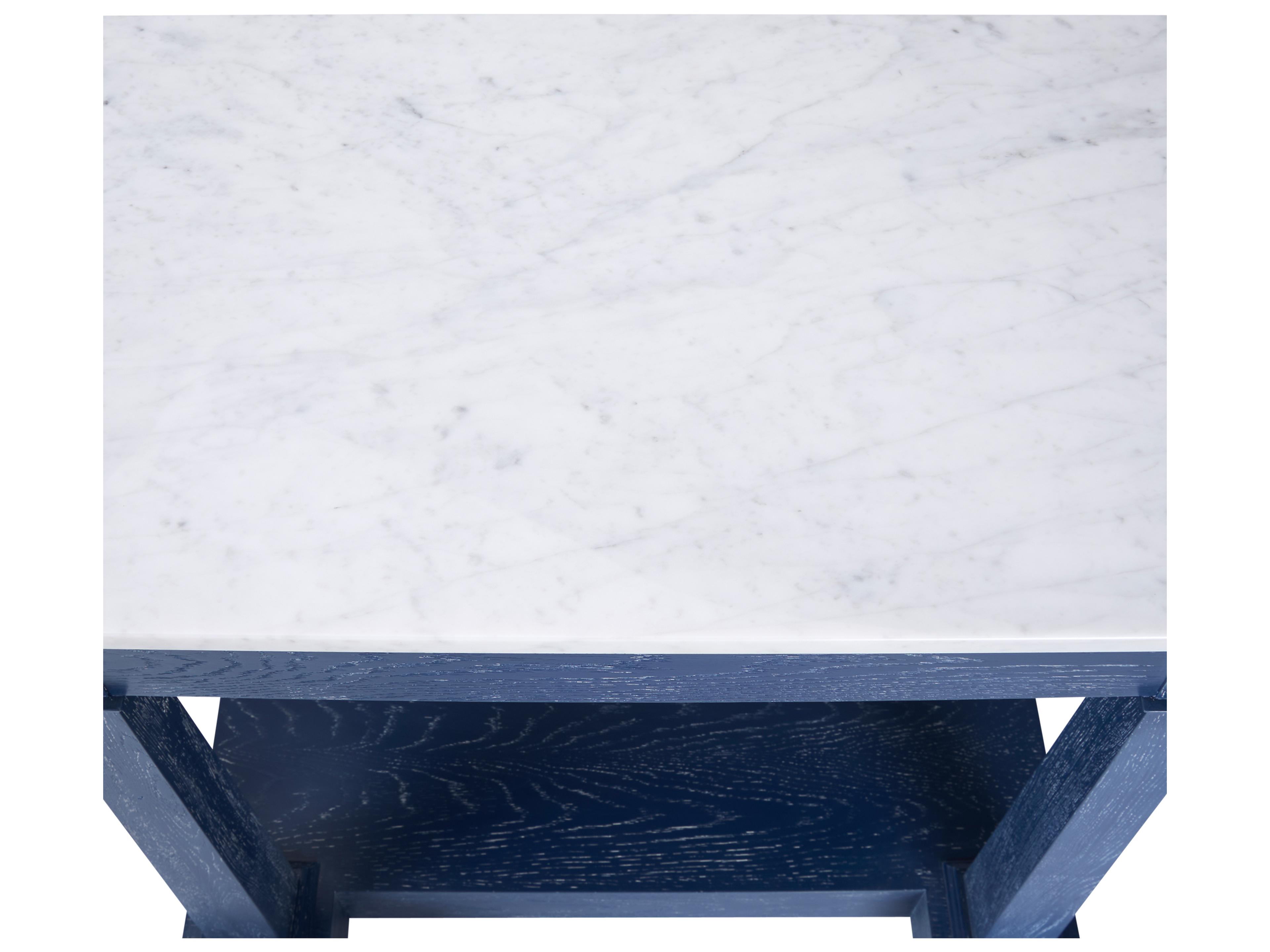 Chelsea House Jamie Merida Rectangular Marble Blue Console Table