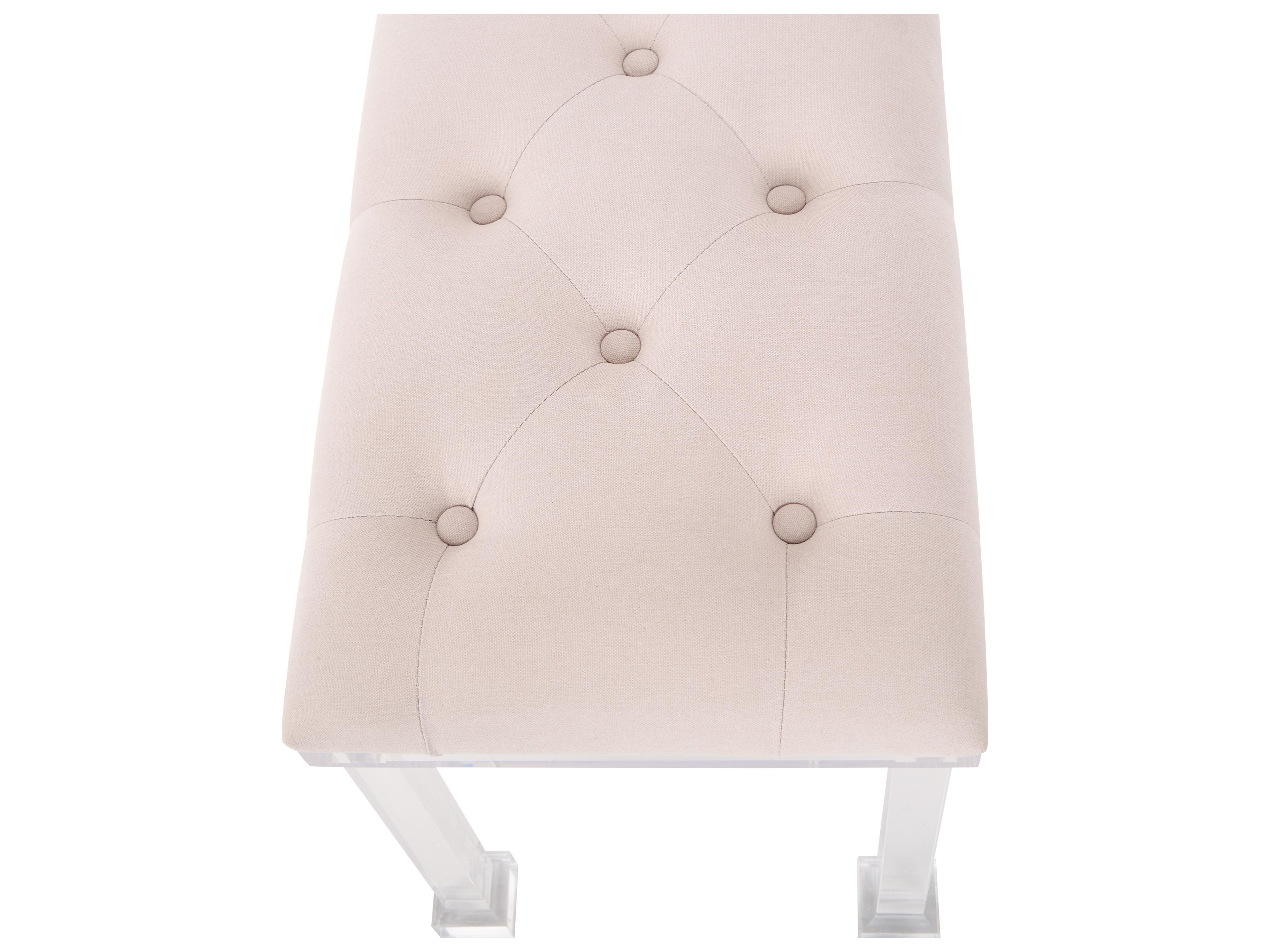 Chelsea House Bill Cain Clear Gray Velvet Upholstered Ottoman