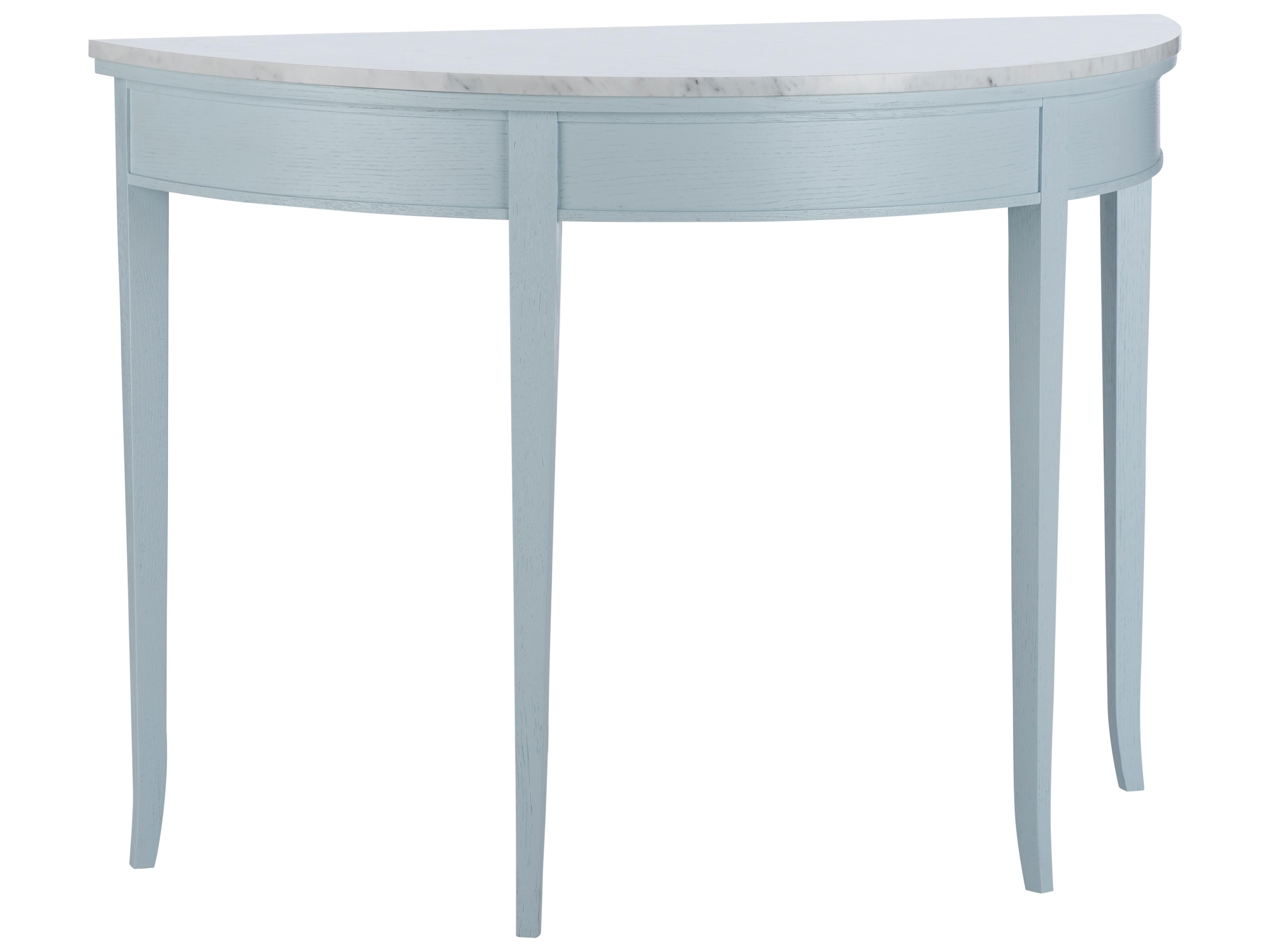 Chelsea House Jamie Merida Demilune Marble Blue Console Table