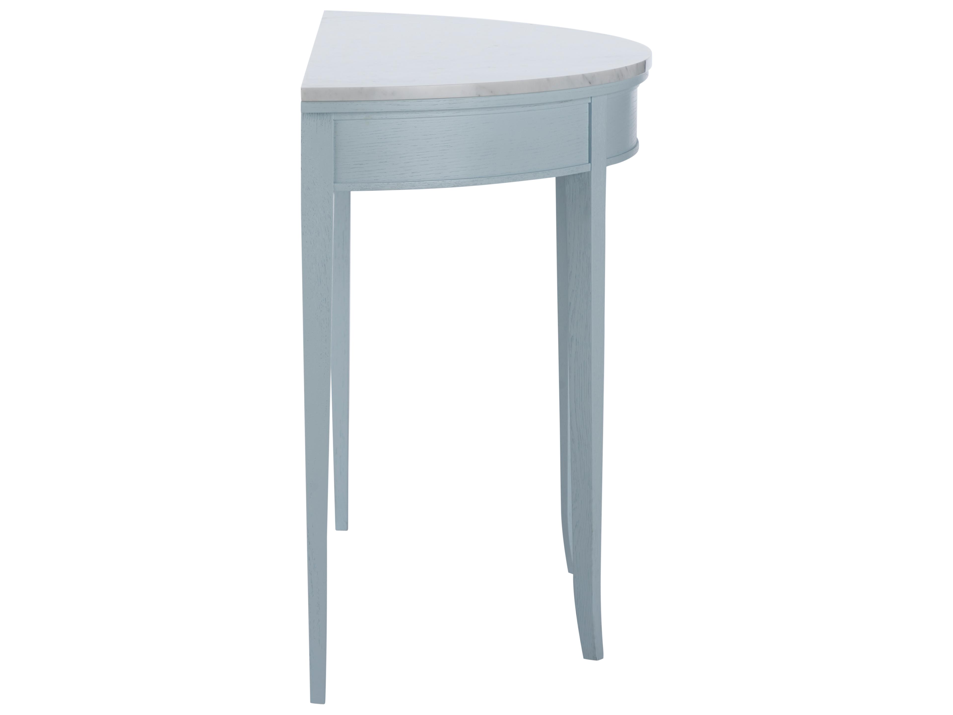 Chelsea House Jamie Merida Demilune Marble Blue Console Table