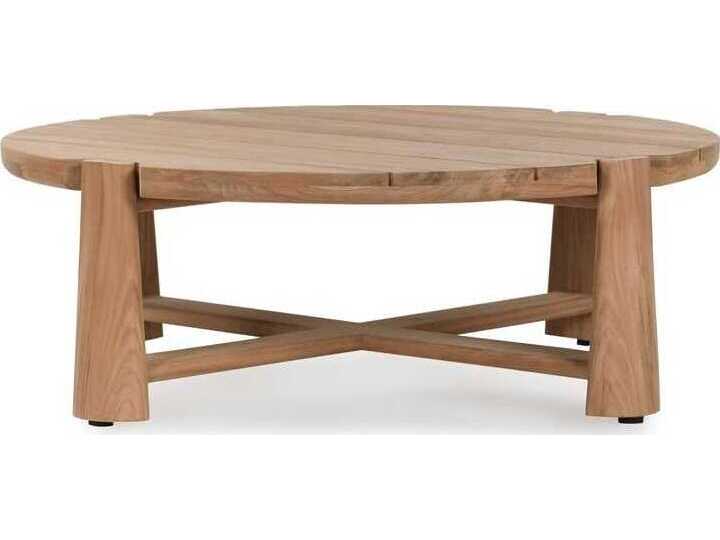Classic Home Outdoor Aston Natural Wood Round Coffee Table