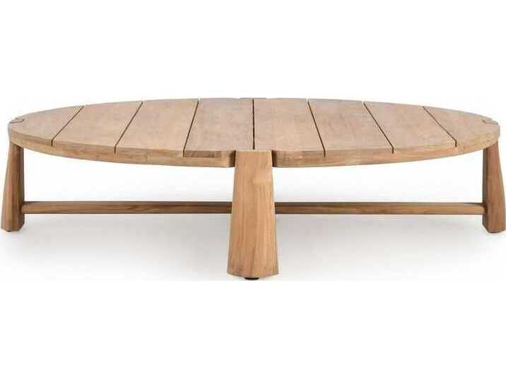 Classic Home Outdoor Aston Natural Wood Round Coffee Table