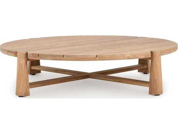 Classic Home Outdoor Aston Natural Wood Round Coffee Table
