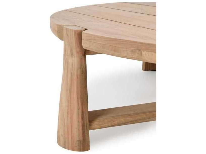 Classic Home Outdoor Aston Natural Wood Round Coffee Table