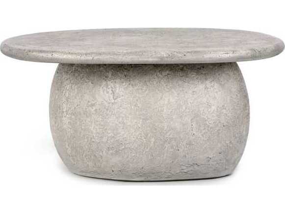 Classic Home Outdoor Britney Light Grey Concrete Round Coffee Table