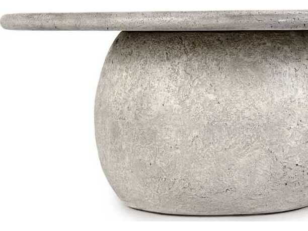 Classic Home Outdoor Britney Light Grey Concrete Round Coffee Table