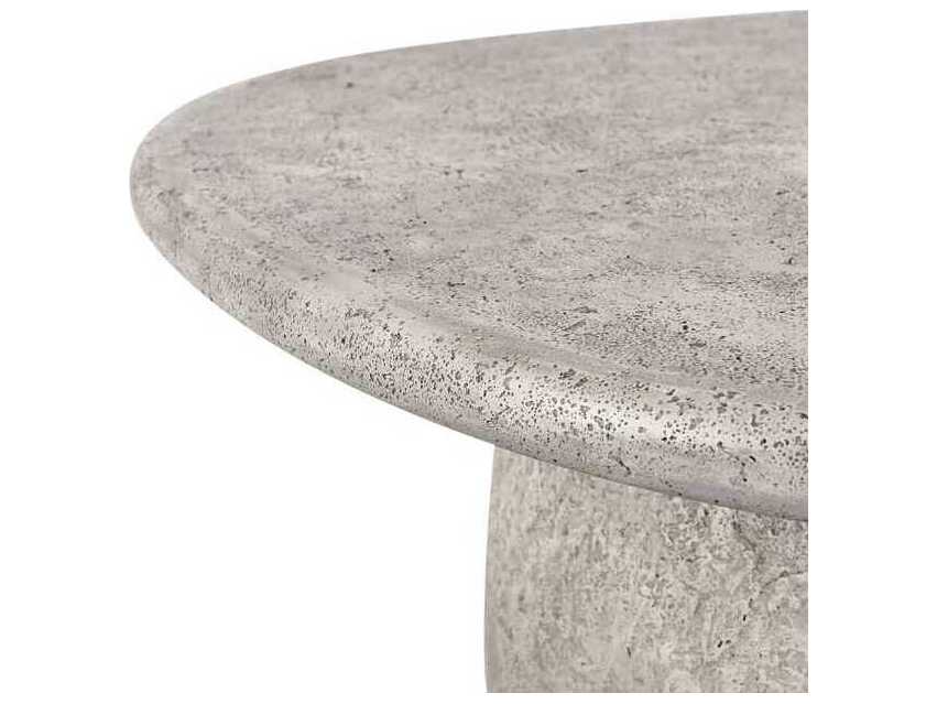 Classic Home Outdoor Britney Light Grey Concrete Round Coffee Table