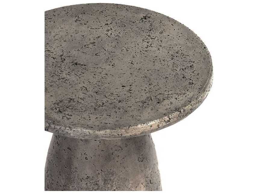 Classic Home Outdoor Collins Dark Grey Concrete Round End Table