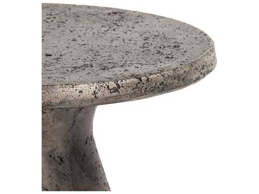 Classic Home Outdoor Collins Dark Grey Concrete Round End Table