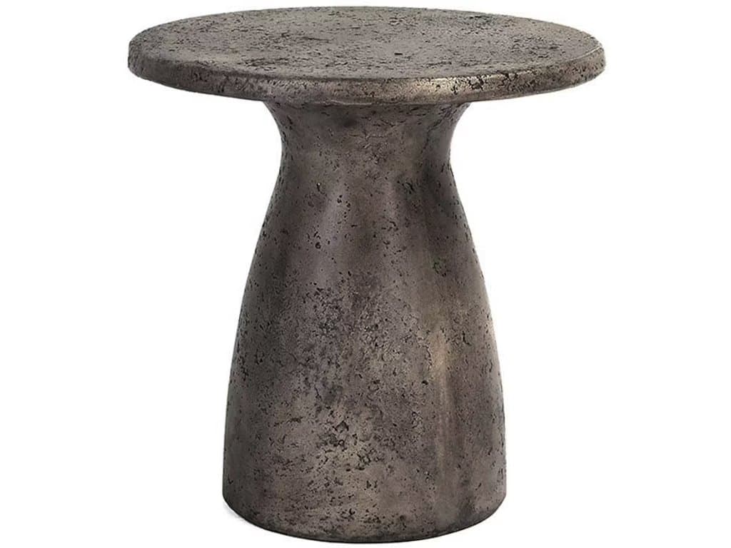 Classic Home Outdoor Collins Dark Grey Concrete Round End Table