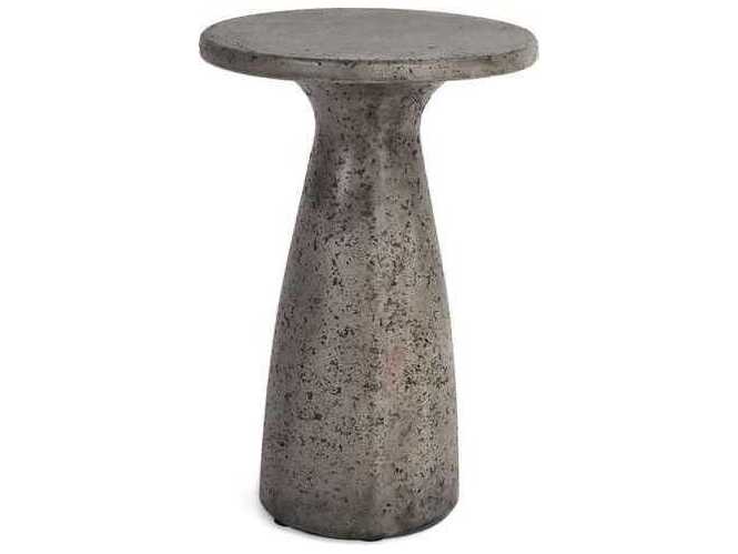 Classic Home Outdoor Collins Dark Grey Concrete Round End Table