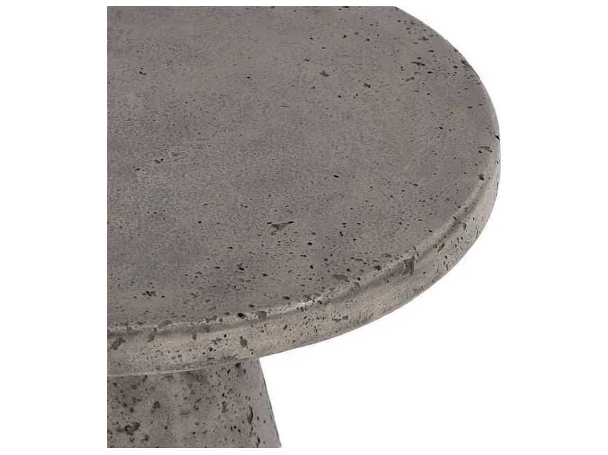 Classic Home Outdoor Collins Dark Grey Concrete Round End Table