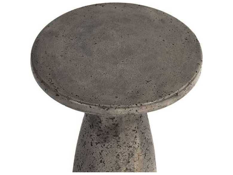 Classic Home Outdoor Collins Dark Grey Concrete Round End Table