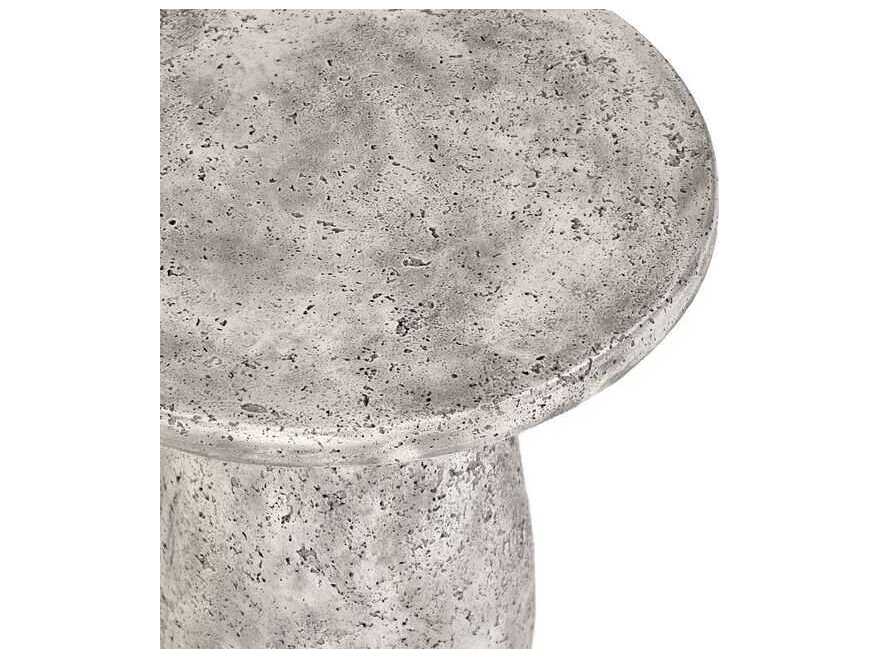 Classic Home Outdoor Collins Rough Light Grey Finish Concrete Round End Table