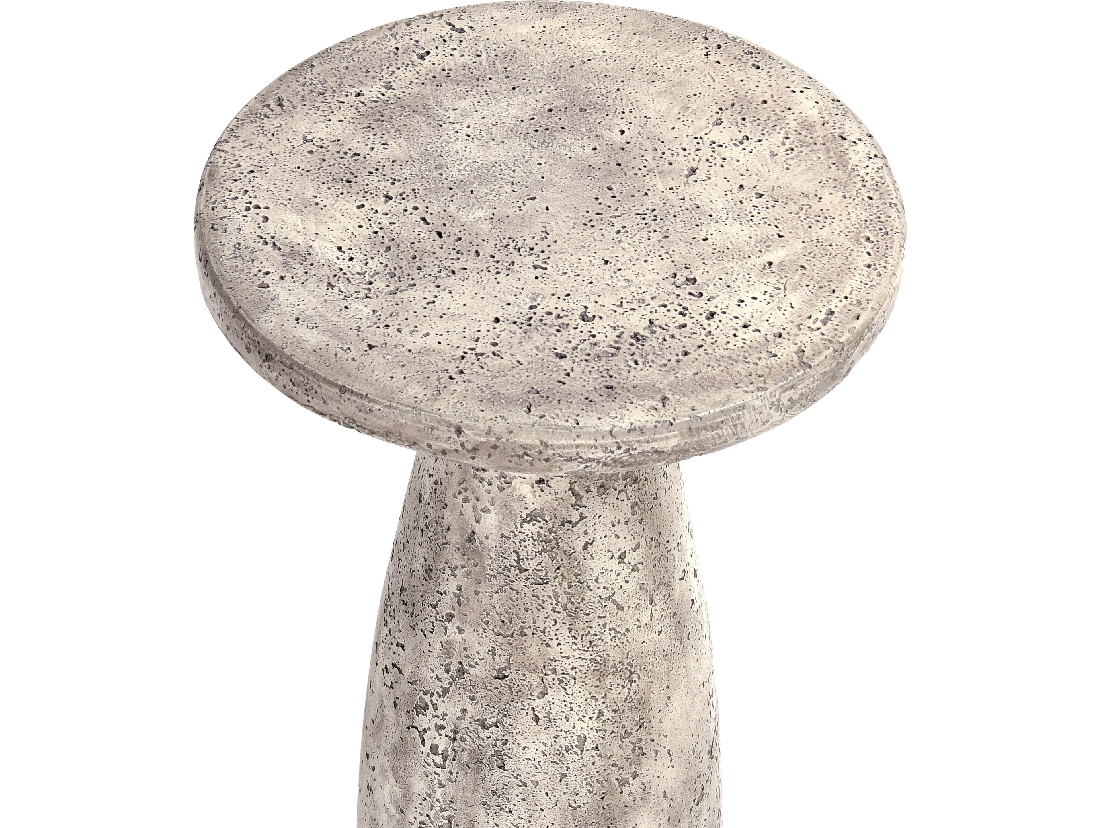 Classic Home Outdoor Collins Light Grey Concrete Round End Table