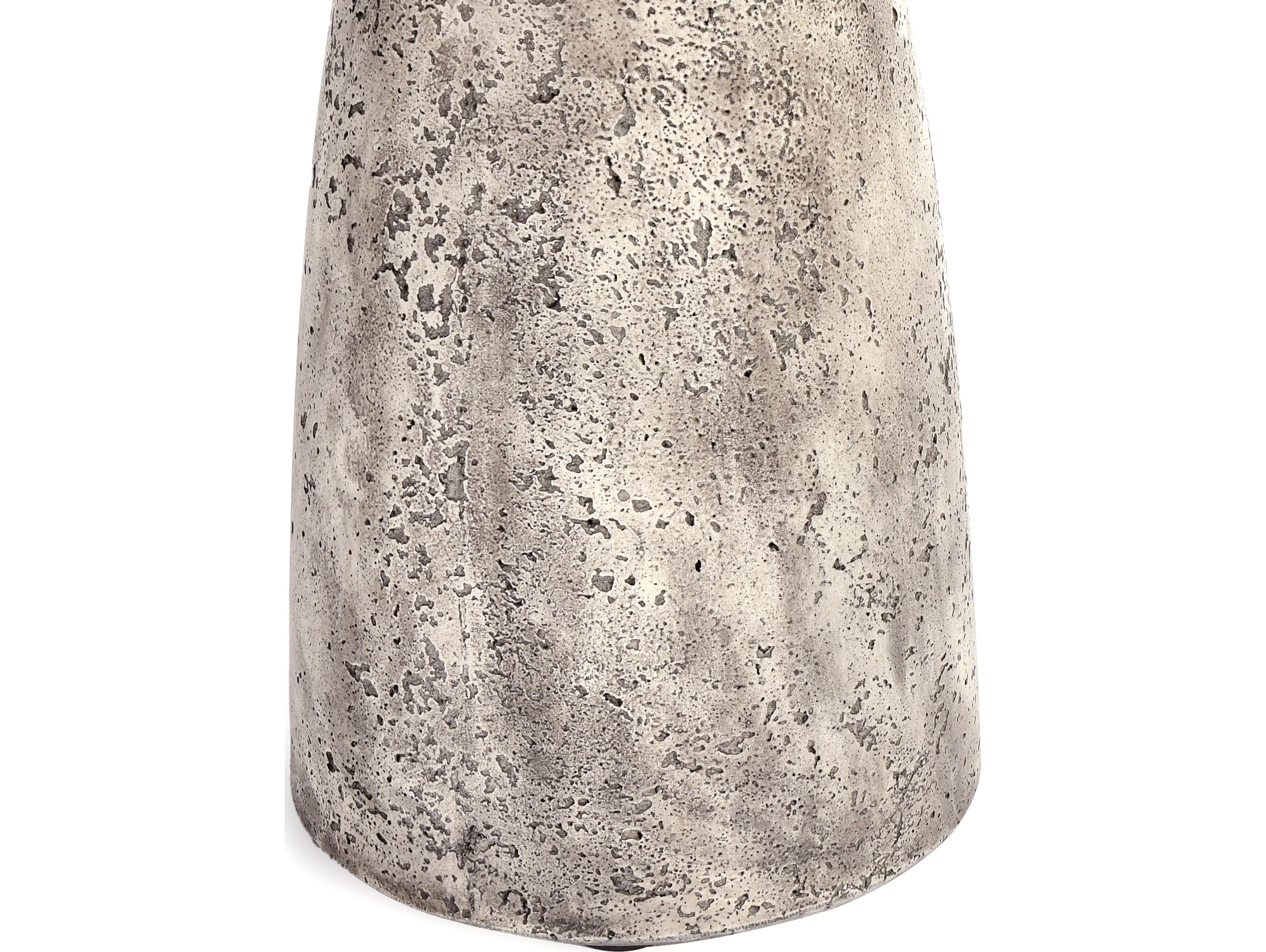 Classic Home Outdoor Collins Light Grey Concrete Round End Table