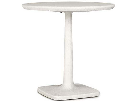 Classic Home Outdoor Paulina White Concrete Round Bistro Table