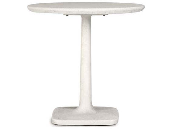 Classic Home Outdoor Paulina White Concrete Round Bistro Table