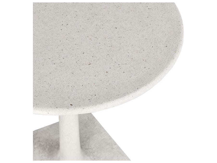 Classic Home Outdoor Paulina White Concrete Round Bistro Table