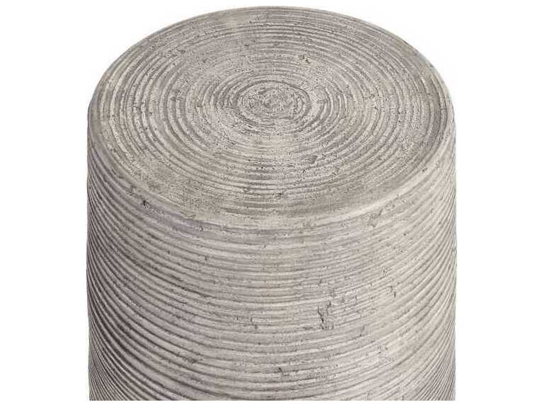 Classic Home Outdoor Nellie Rough Light Grey Concrete Round End Table