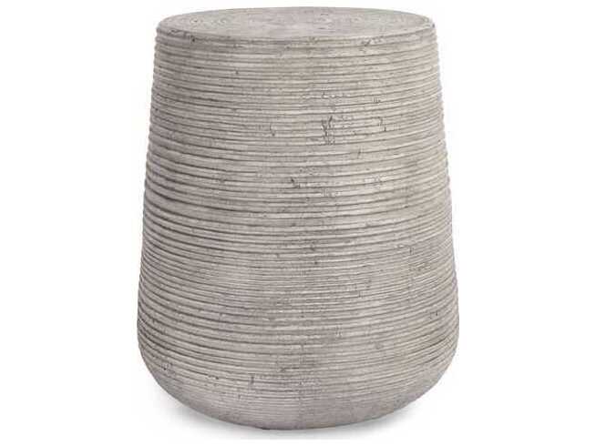 Classic Home Outdoor Nellie Rough Light Grey Concrete Round End Table