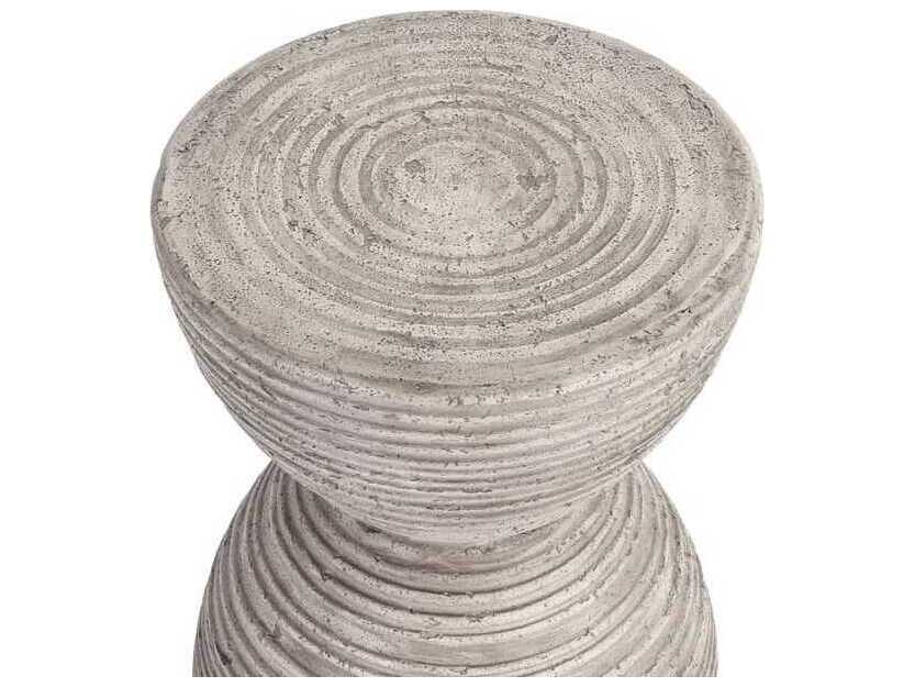 Classic Home Outdoor Corey Rough Light Grey Concrete Round End Table