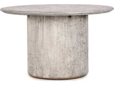 Classic Home Outdoor Debbie Light Grey Concrete Round Dining Table