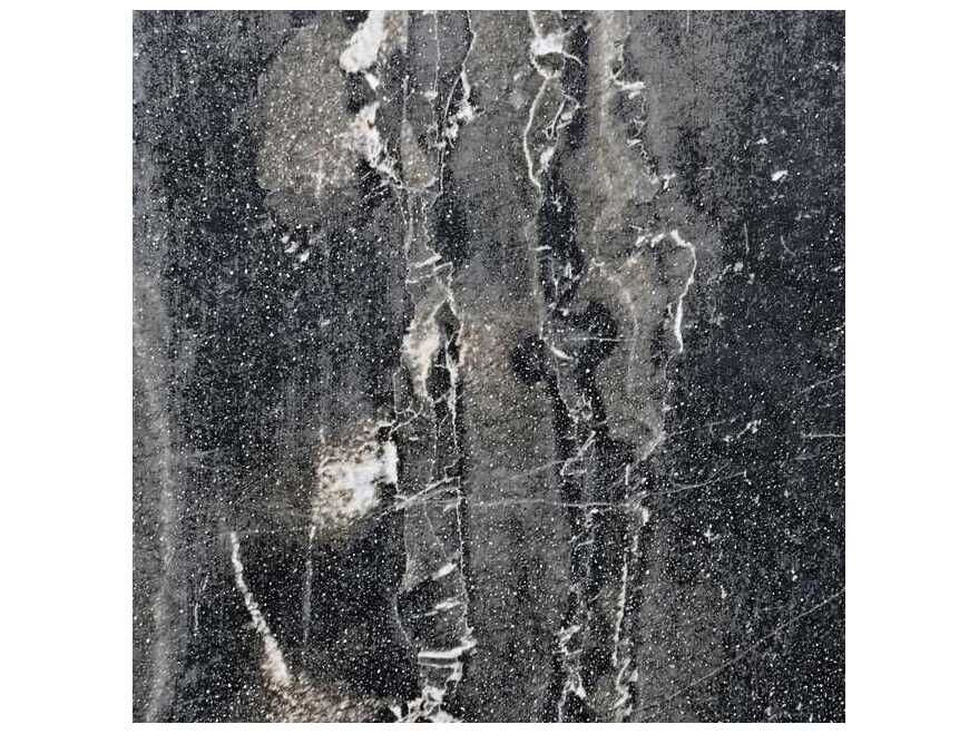 Classic Home Outdoor Fern Black Concrete Round End Table