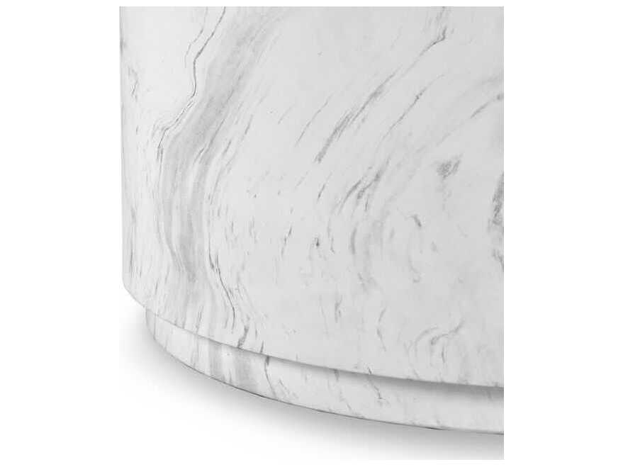 Classic Home Outdoor Arlette White Concrete Round Coffee Table