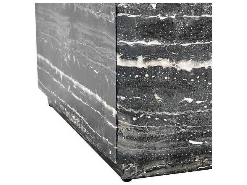 Classic Home Outdoor Arlette Black Concrete Square Coffee Table