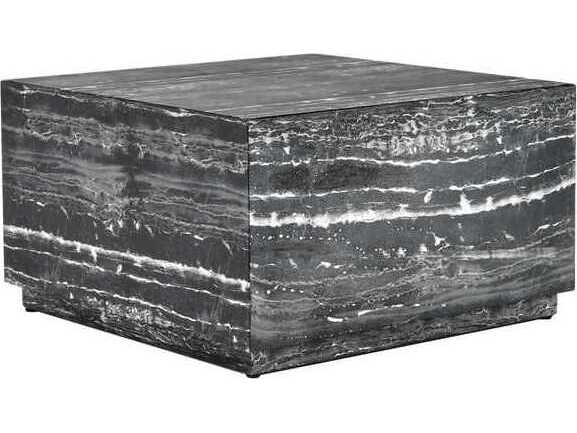 Classic Home Outdoor Arlette Black Concrete Square Coffee Table
