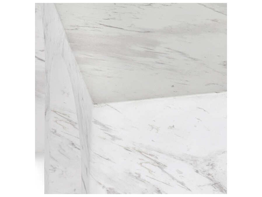 Classic Home Outdoor Marmo Ivory, Gray Concrete Rectangular End Table