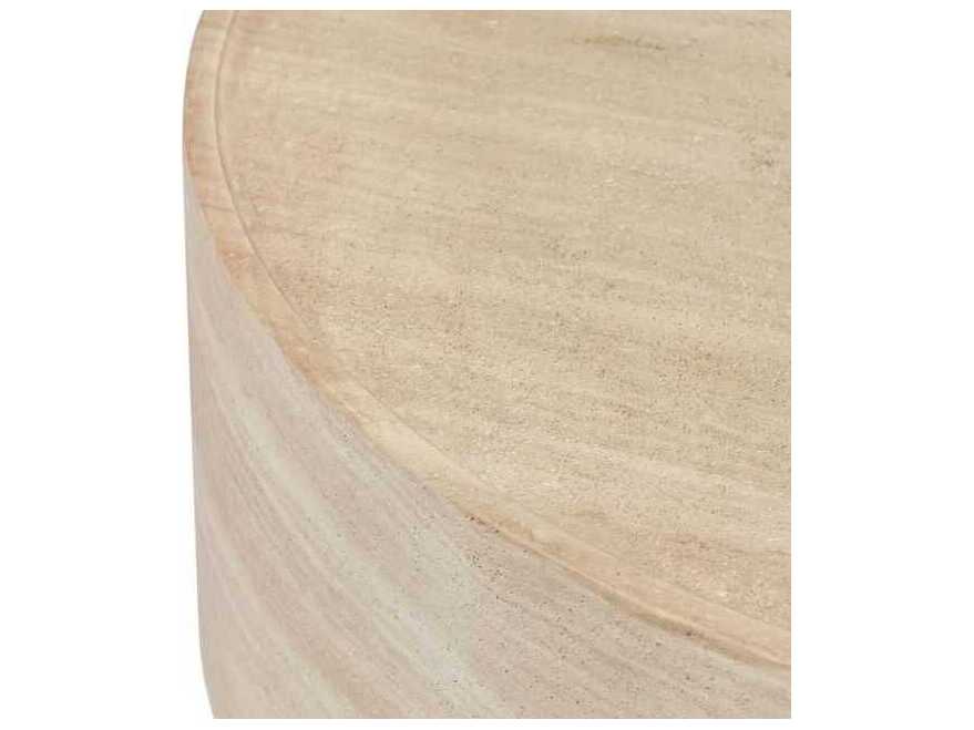 Classic Home Outdoor Mckenna Beige Concrete Round Coffee Table