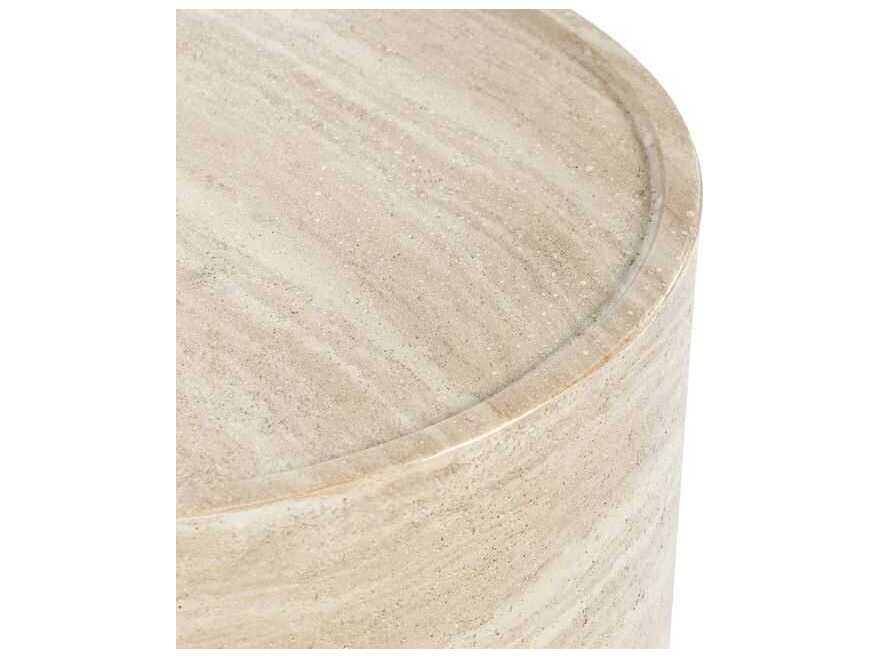 Classic Home Outdoor Mckenna Beige Concrete Round End Table