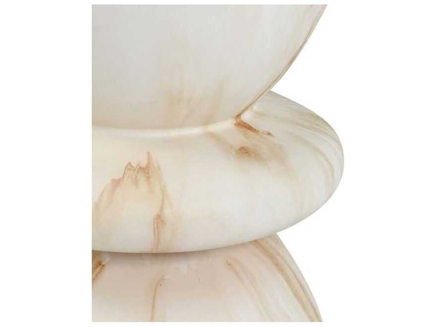 Classic Home Outdoor Leva Cream Concrete Round End Table