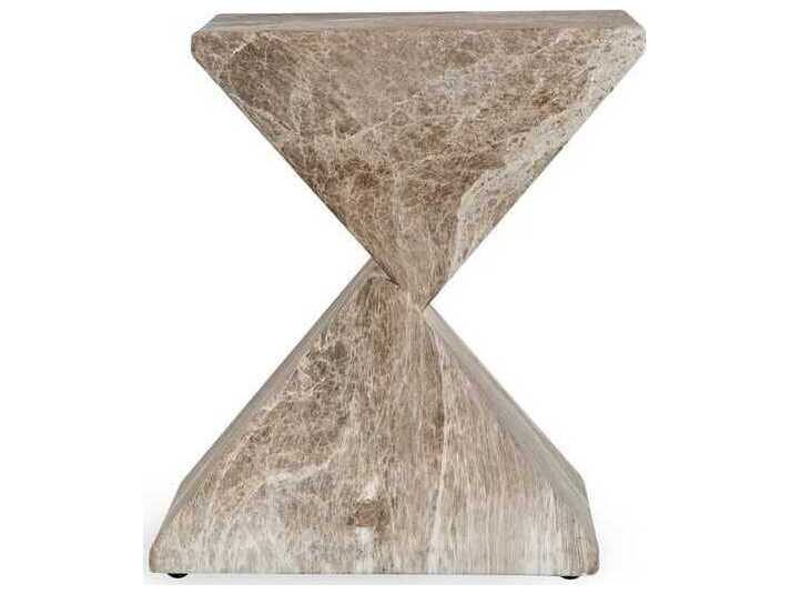 Classic Home Outdoor Adler Brown, Ivory Concrete Rectangular End Table