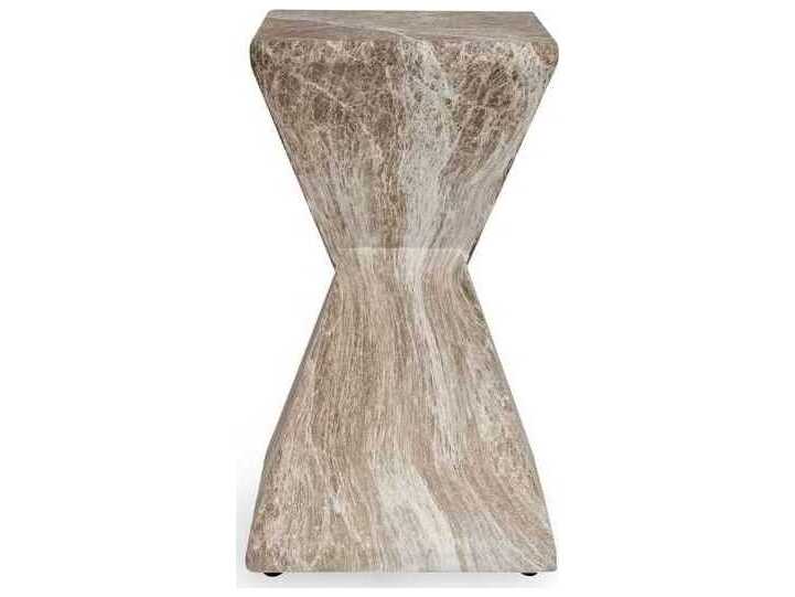 Classic Home Outdoor Adler Brown, Ivory Concrete Rectangular End Table